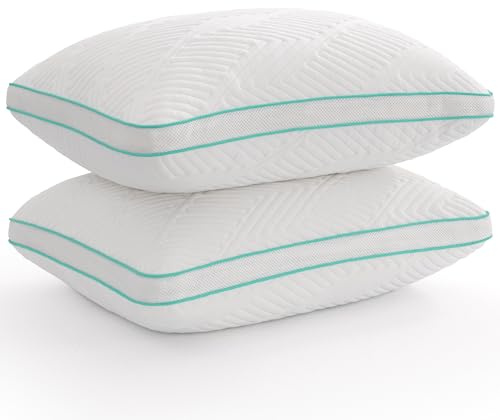 Twirest Pillows 2 Pack, Shredded Memory Foam Pillow, Hypoallergenic Hotel Bed Pillows for Comfortable Sleeping, Machine Washable, Standard Size (51x66cm)