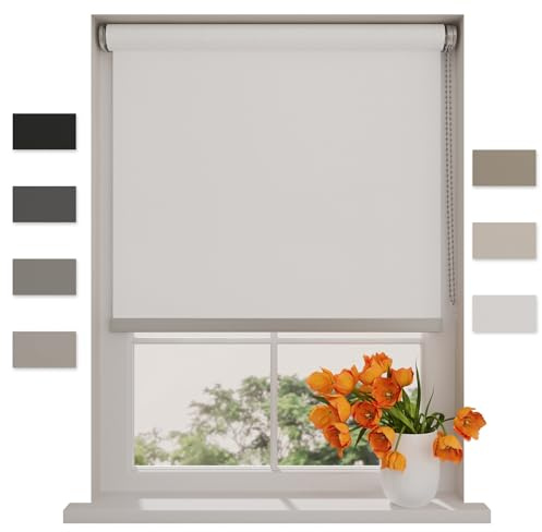 DTCH® Tenda a rullo oscurate senza fori 70 x 190 cm (LxA) Bianco, Misure da 40 a 240 cm di larghezza, tende a rullo per finestre senza forare, Tenda oscurante