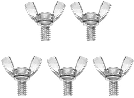 QUARKZMAN 5Pcs Tornillos De Mariposa 1/4-20 x 3/8, 304 Acero Inoxidable Para Máquinas, Tornillos De Mano Para Equipos Electrónicos, Color Plateado