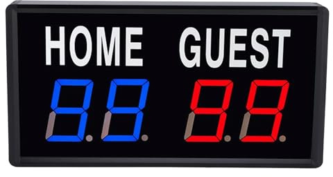 Bediffer Tableau de Bord électronique LED avec Télécommande pour Jeux D'intérieur et D'extérieur, Basket-Ball, Tennis de Table, Badminton, invité à Domicile, Alliage D'aluminium