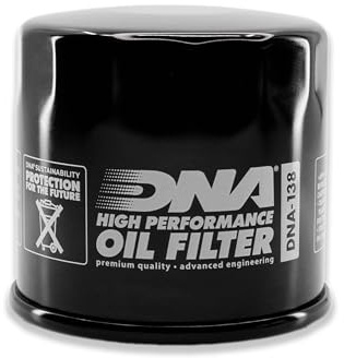 DNA Filtro de Aceite para Motocicleta compatible con determinados Modelos Aprilia, Kawasaki & Suzuki, Filtro Premium de Alto Rendimiento para Aceites Sintéticos y Convencionales PN: DNA-138