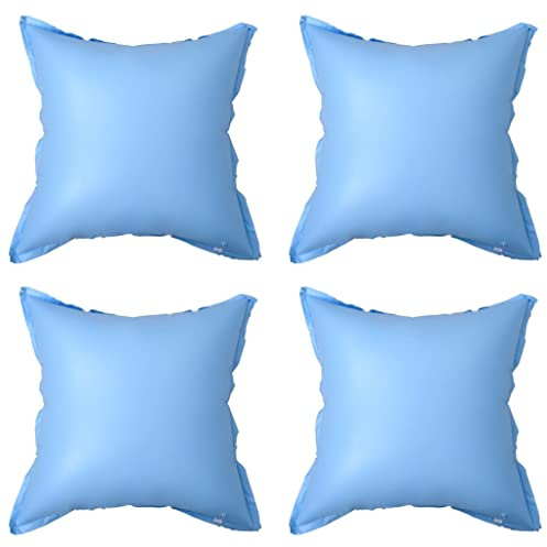 Uppblåsbara poolkuddar av robust PVC 110 x 110 x 60 cm, 4 stycken för pooler, vinterskydd mot is, förhindrar frysning, perfekt för poolskydd och solfilm