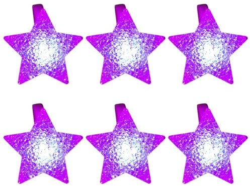Elnwnnkc 6 braccialetti luminosi a LED, braccialetti luminosi a LED per feste, braccialetti decorati con stelle luminose per le celebrazioni
