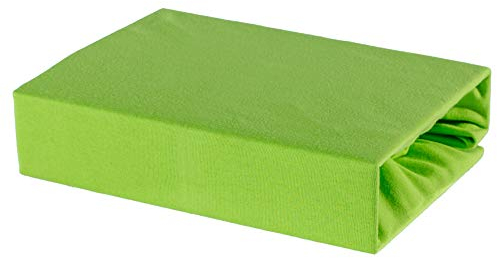 Soft Dream Spannbettlaken 80x180 cm Limette - 100% gekämmte Baumwolle Jersey - Premium Qualität - Spannbetttuch für Kinderbett Juniorbett - OekoTex Zertifiziert - Made in EU - 80x180cm Limette