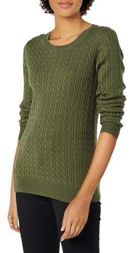 Amazon Essentials Jersey Ligero de Manga Larga de Punto Trenzado Mujer