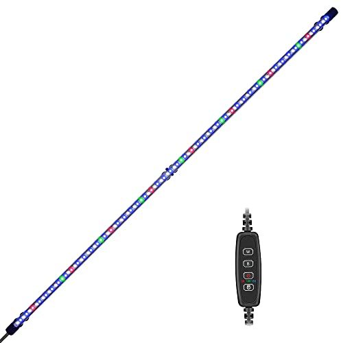 VARMHUS Tauchen Aquarium Licht,Aquarium LED Beleuchtung mit Timer Auto On/Off Dimm-Funktion,3 Lichtmodi Dimmbar,10 Helligkeitsstufen optional&3Stufen der Zeitschleifenfunktion 96LEDs-RGB 112cm