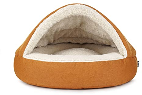 Mypado Shell Mono Hundehöhle mit Strukturstoff - die Kuschel Oase für den Hund, M
