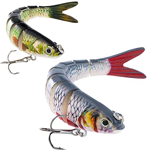 TUXIBIN Kunstköder Angelköder Spinnköder Fische Angeln Set Wobbler Jerkbait Rotauge Köder für Hecht Barsch Zander Angelset Angelhaken 27g 2-1