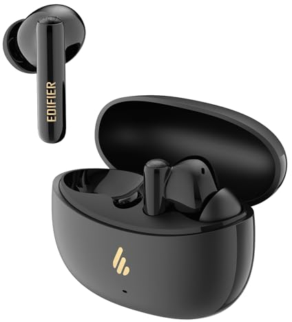 Edifier X5 Pro Aktive geräuschunterdrückende Ohrhörer mit KI-gestützten Anrufen, Schnellladung, Spielmodus, App-Anpassung, IP55 wasserdicht, True Wireless Bluetooth 5.3 Ohrhörer - Schwarz