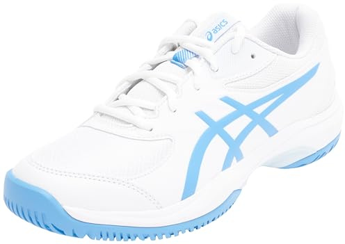 ASICS Boys Gel-Game 10 Gs Sneaker, White Blue Coast, 3.5 UK