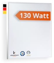 Riscaldatore a infrarossi Könighaus - 130 watt ✓ Doppia protezione anti-surriscaldamento ✓ Temperatura di esercizio in 2-4 min ✓ Montaggio a parete