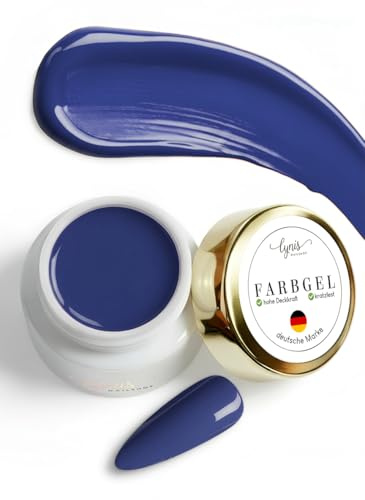 Färggel för gelnaglar – högtäckande i 1:a Order · tysk premiumkvalitet · UV-färglack för naglar LED (blå – blåbär, 5 ml)