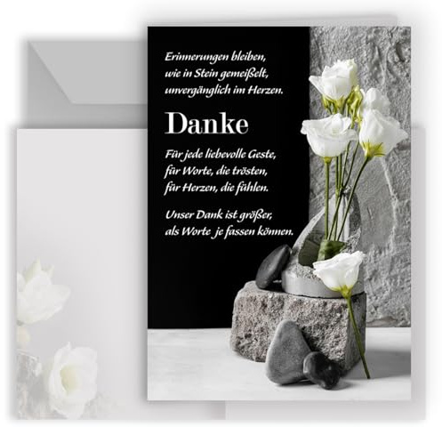 10 tackkort sorg med text och kuvert i grått tackkort vikta kort sorgkort tackkort kondolekort begravning deltagande kondolekort i svart vitt med blommor