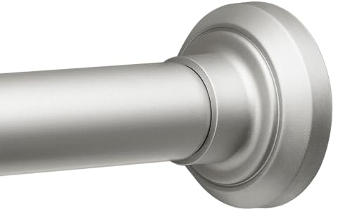 ENJOYBASICS 1 Nickel Shower Curtain Rod, 30-88 Adjustable, Secure Tension | Easy No-Drill Installation, No Tools, No Gaps, Sturdy Rust-Resistant Steel, Sag-Resistant Design, Tubs, RVs, Apartments
