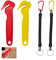 2 Pcs Box Cutter, Safety ABS Cardboard Disposable Film Cutter Double Side Strapping Opener Comfortable Grip Hook Tool with 2 Stretchy Coil Key Chains for Carton Package