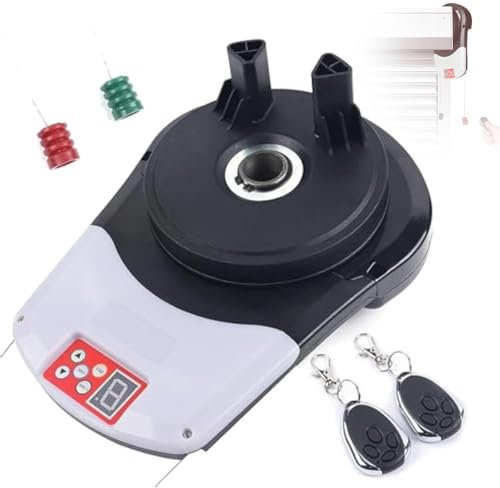 JMbpkduHs Abrepuertas Enrollable Automatico,Abrepuertas Enrollable para Garaje Comercial con 2 Mandos,Motor De 800n De Fuerza De Elevación,Luz LED Y Marcha Atrás De Seguridad,Hogar/Comercial