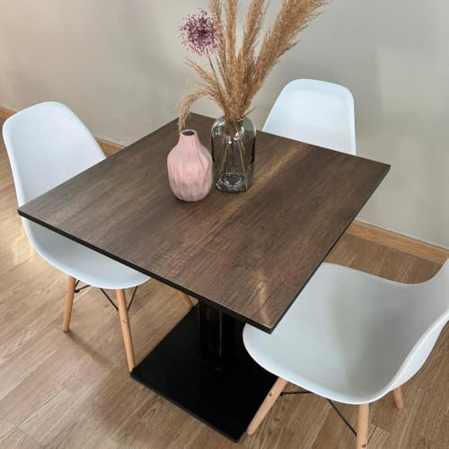 Generico TAVOLO BAR | BISTROT | RISTORANTE QUADRATO CON PIEDE CENTRALE 60/70/80 cm colori assortiti (BAROK A427 - NERO, 60x60)