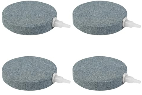 AQUANEAT Air Stone Disc, 4 Packs, Aerator Bubble Diffuser, Air Pump Accessories for Hydroponics, Aquarium Fish Tank, Ponds, DWC Reservoirs and Circulation System (3 inch)