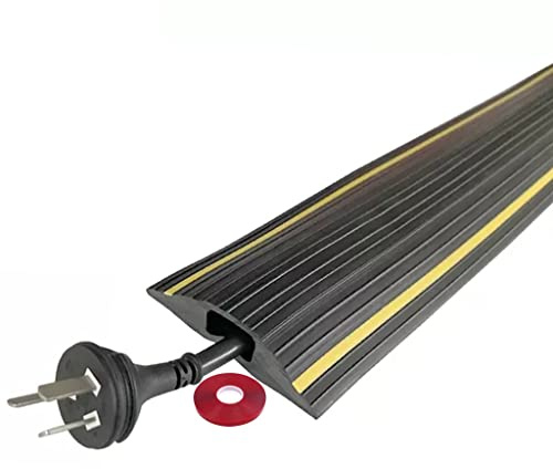 Cubierta de goma para cable de suelo para gestión y embellecimiento de cables, fácil de cortar e instalar con cinta adhesiva de doble cara, ideal para aula y oficina