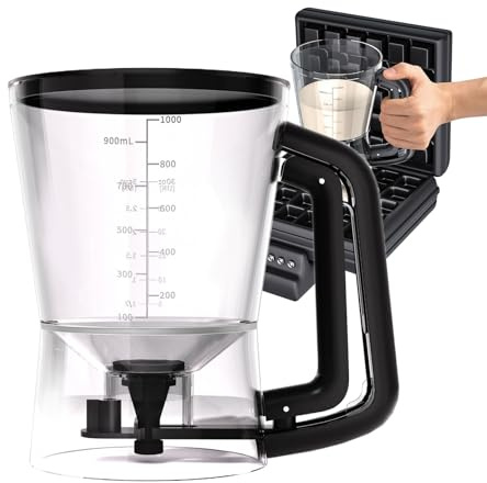 Distributore di pasta per pancakes – Costruzione in materiale trasparente, funzionamento facile da spremere, componente lavabile in lavastoviglie, forma compatta facile da riporre, strumento di