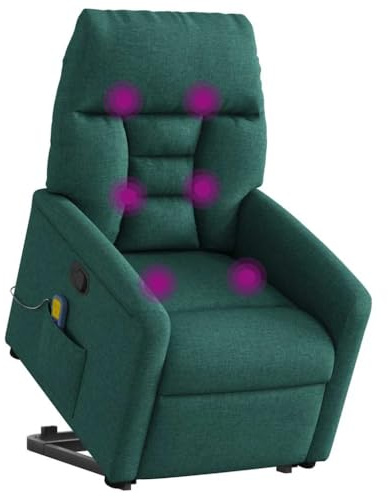 Mimdixy Sillón de relax, sillón reclinable, silla de relax, sillón de televisión, sillón de masaje con ayuda para levantarse, tela verde oscuro, para oficina en casa, dormitorio, fácil montaje