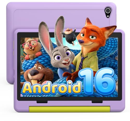 Laptok Android 16 Tablet 10 Pollici, 24 GB , Espandibile Modalità Ufficio, Schermo Diviso, 5 MP8 MP, Wifi 6, BT 5.4, Custodia Resistente Ai Bambini, Per Bambini 6000 Mah, 1 TB, 64