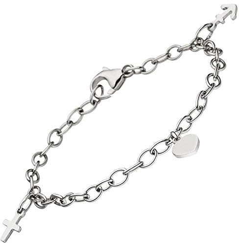 Jobo Kinder Armband Glaube Liebe Hoffnung 925 Sterling Silber 16 cm