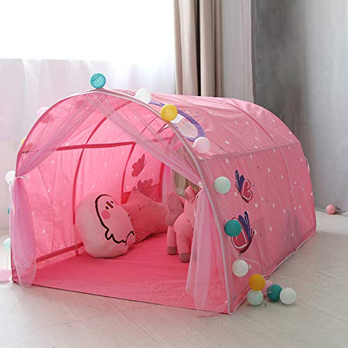 HI SUYI Children's Cabin Bed Tunnel Tent for 90-100cm in Width Loft Bed Bunk Tent,Fabric, Pink, Single