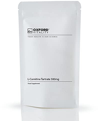 L-Carnitine Tartrate 500mg Tablets | Calcium, Muscles, Metabolism, Digestion | Oxford Vitality (120)