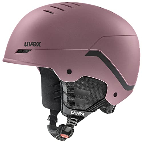 uvex Wanted - robuster Skihelm für Damen und Herren - individuelle Größenanpassung - Nackenwärmer - bramble - Black Stripes matt - 58-61 cm
