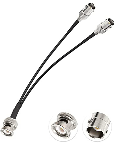 Eightwood BNC Splitter Cable 6in BNC Male to Dual Female Adapter Pigtail 50 Ohm for CCTV Camera Ham Radio Antenna Scanner
