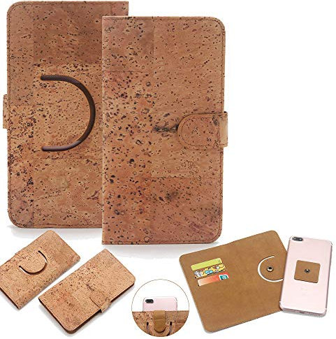 K-S-Trade Protective Case For Nokia G60 5G 360° Cover Cork Case Compatible With Nokia G60 5G Smartphone Wallet Case Stand Function BookStyle 1x brown