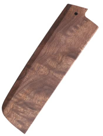 Aibote Fait à la Main 7 pouces Bois de Noyer Naturel Nakiri Japonais Vegetable étui de Couteau Magnétique étui de Protection en Bois de Couverture (Straight Entrance)