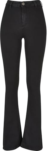 Urban Classics Damen Hose Ladies Super Stretch Bootcut Denim Pants Black Stone Washed 31