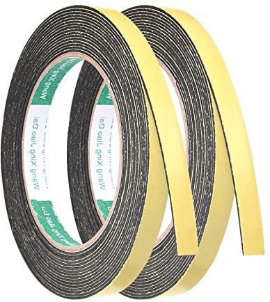 QUARKZMAN 10mm W 1mm T 16.4ft Mousse Scellage Ruban x 2 Pcs Auto Adhésif EVA Météo Décapage Insonorisé Preuve Joint Bande pour Portes Espace Blocage