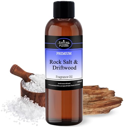 Rock Salt & Driftwood Fragrance Oils for Diffuser 100ml, Perfect for Candle Making, Soaps, Bath Bomb, Slime, Wax Melt, Home Fragrance & Oils for Oil Burners - Aroma Oil for Hair & Skin Care UK Made