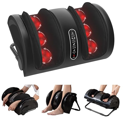 Snailax Massaggiatore piedi con calore, massaggiatore piedi Shiatsu, massaggio piede con petrolio, alleviare polpacci/caviglie/gambe,regalo mamma papà uomo donna