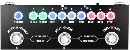 YIWENG CUVAVE CUBE BABY Pedal de efectos combinados para guitarra eléctrica multifuncional portátil con reproducción de música inalámbrica Grabación de teléfono Función de interfaz tipo C de audio