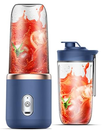 Mini Blender for Milkshakes and Smoothies, USB Rechargeable 6-Blade Fruit Juicing Cup, Portable Blender for Kitchen, Travel, Outdoors and Sports