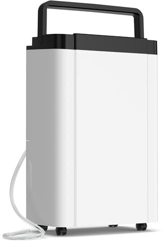 30L/Day Dehumidifier for Large Rooms, Continuous Drain & Clothes Drying Smart Digital Dehumidifier with Mould Prevention, 24H Timer, Auto Defrost, Sleep Mode & Humidity Display, Energy Efficient