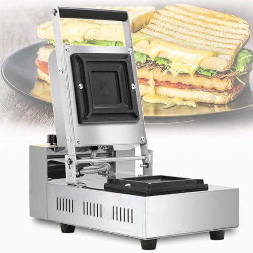 XUXIAO Commerciale Appareil à Croque Monsieur électrique en Acier Inoxydable, Crèmes glacées Sandwich Donut Maker 900w Résultats Rapides, Nettoyage Facile