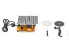 Table Saw, 1/8HP Power Tools Bench Saw with 3 Portable Multi-Material Cutting Blade, 1.6cm Cut Depth, 90W 4500RPM DC Motor