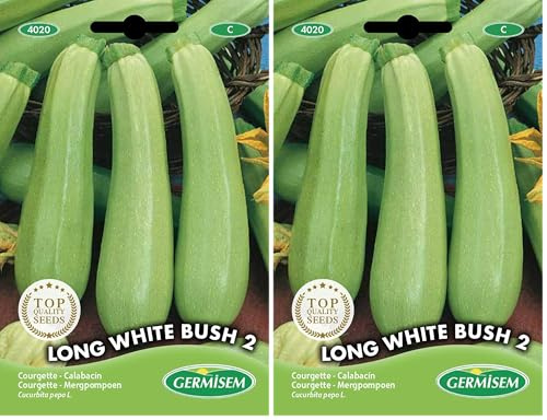 Germisem Long White Bush 2 Semillas de Calabacín 4 g (EC4020) (Paquete de 2)