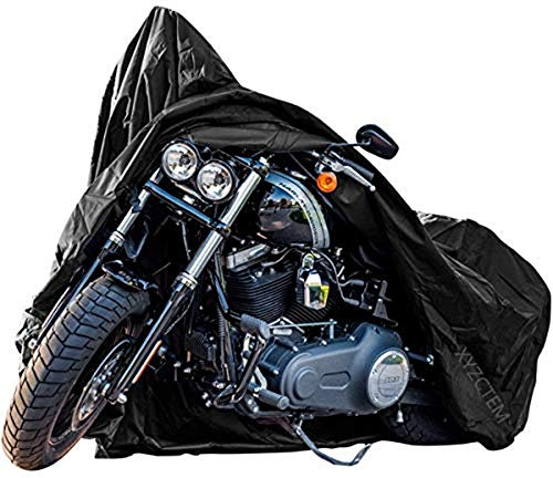 New Generation Motorcycle Cover ! XYZCTEM All Weather Black XXXL Large-Waterproof Outdoor Protects Fits up to 118 inch for Harley Davidson, Honda, Suzuki, Yamaha and More