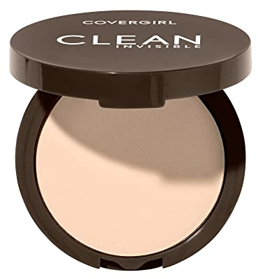 Covergirl Clean Invisible Pressed Powder, Lightweight, Breathable, Vegan Formula, Ivory 105, 0.38oz