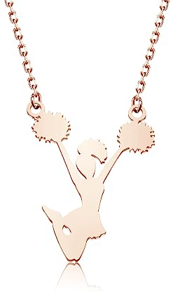 AKTAP Cheerleader-Halskette in Roségold, Cheer-Team-Geschenk, Cheer-Girl-Schmuck für Cheerleader-Coaches, Geschenk, Edelstahl