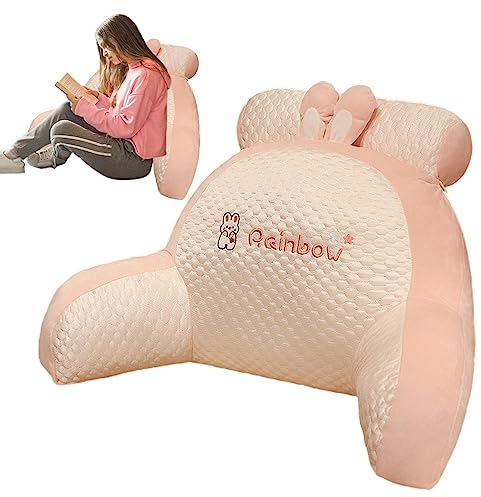 Kaxenig Rückenkissen zum Sitzen im Bett - Stuhlkissen für Bett mit Armlehnen,Bettstuhl-Armkissen zum Spielen, Lesen, Fernsehen, Lendenwirbelstützkissen