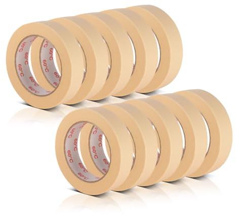STAHLWERK Malerkrepp 10er Set 50 m x 25 mm robustes Universal-Kreppband | Abklebeband | Malerband für Malerarbeiten und Renovierungen