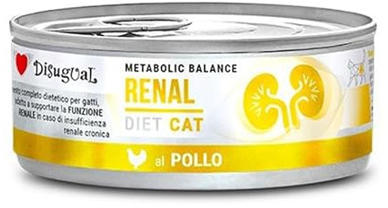 Disugual Dieta Lata Comida Húmeda para Gatos 12 Unidades x 85 Gr (Pollo Renal)