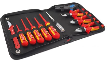 MATADOR Elektriker Werkzeug | VDE Schraubendreher Set & VDE Zangenset | inkl. Abisolierzange, Phasenprüfer & Seitenschneider Elektronik | VDE Werkzeugset | MATADOR Werkzeug Nr. 81050001